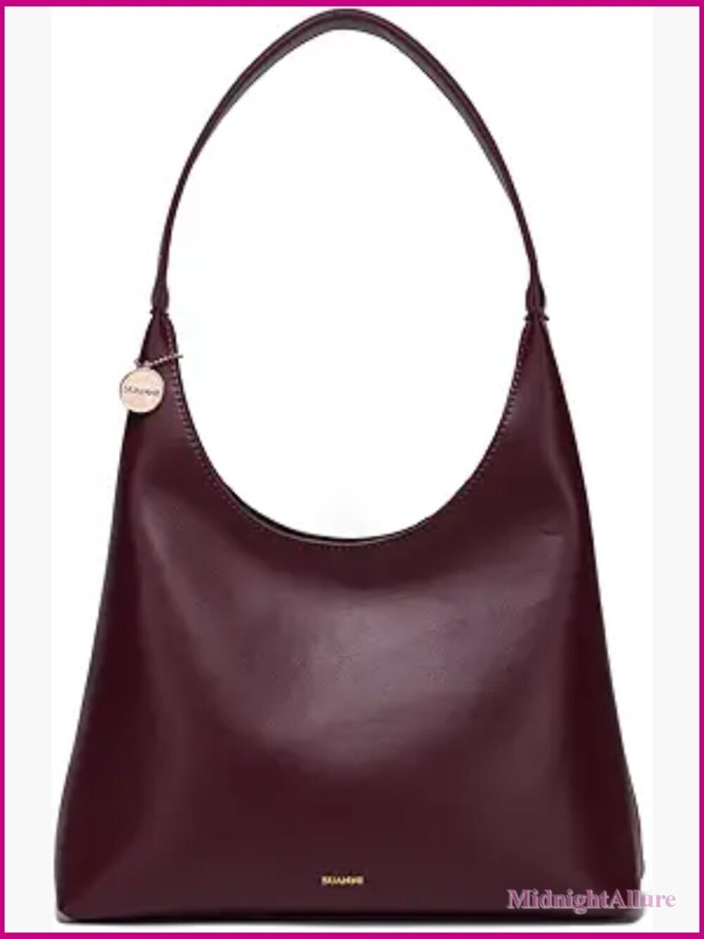 Medium Vegan Leather Hobo Bag Slouchy Shoulder Tote Work Purse with Zipper